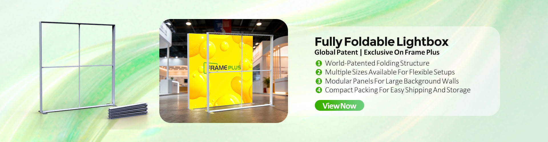 Frame Plus Global Patent – ​​Fully Foldable Lightbox, Aluminum Frame, Segmented Design, Foldable and Portable